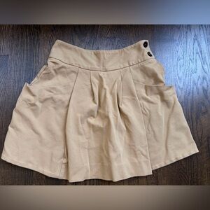 Lacoste Tan Skirt with Button Accent